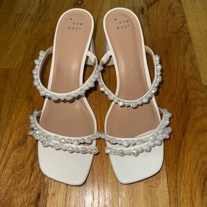 A New Day Women's Sandals with Pearl Accents